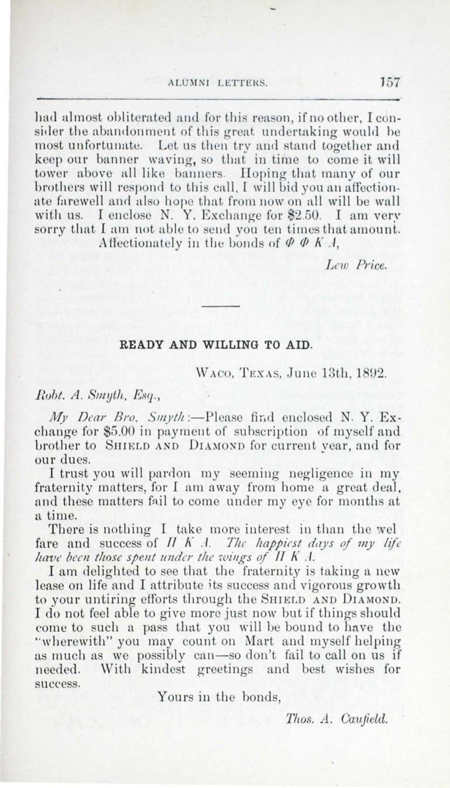 Ready And Willing To Aid